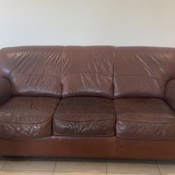 Leather Sofa & Matching Loveseat 