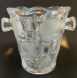 Vtg, Bohemian Crystal Ice Bucket. 9"H x 8"D PLEASE READ DESCRIPTION