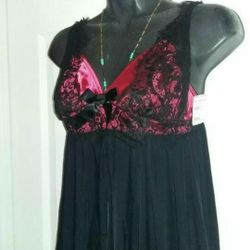 New Satin Mesh Babydoll 2 pc. Set w/ Matching Underwear 
