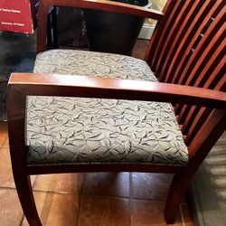 Pair Of Wooden Living Room/ Office Chairs