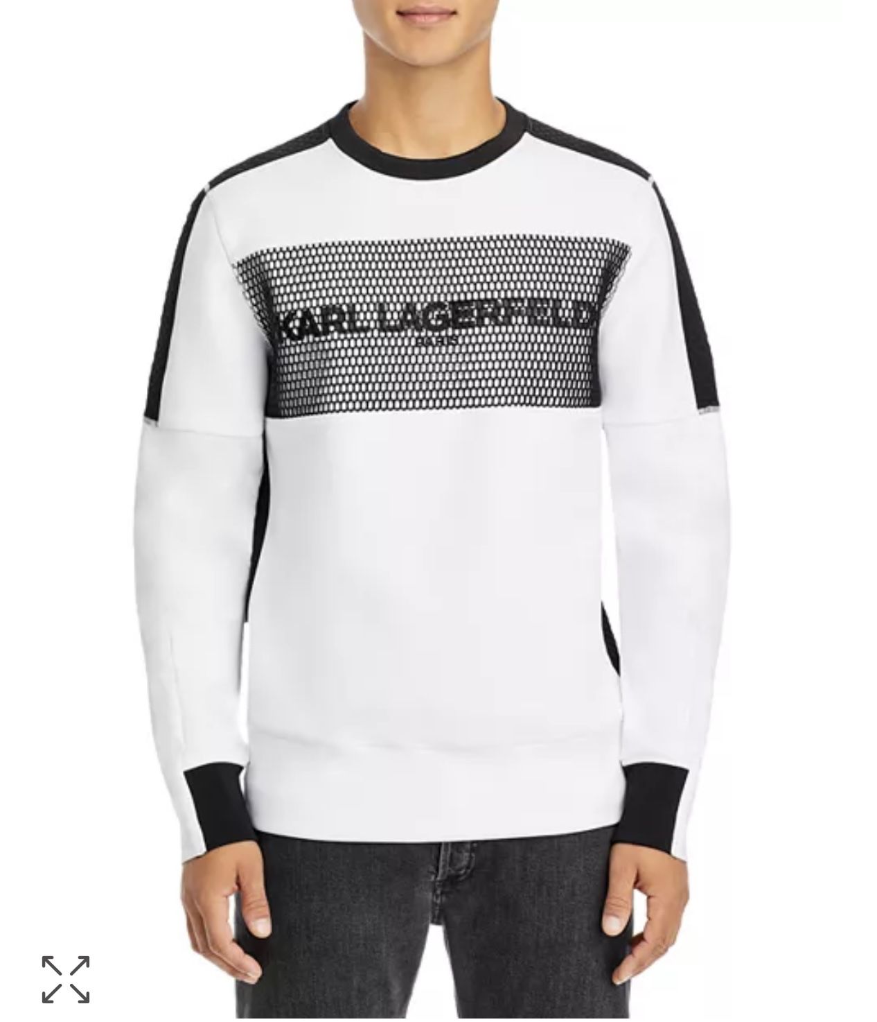 KARL LAGERFELD PARIS Colorblocked Mesh Piecing Logo Sweatshirt ( Variety Sizes)