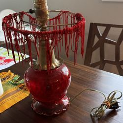 Red Glass Antique Lamp
