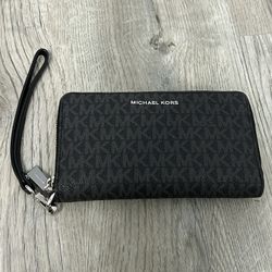 Black Monogram Wristlet Wallet