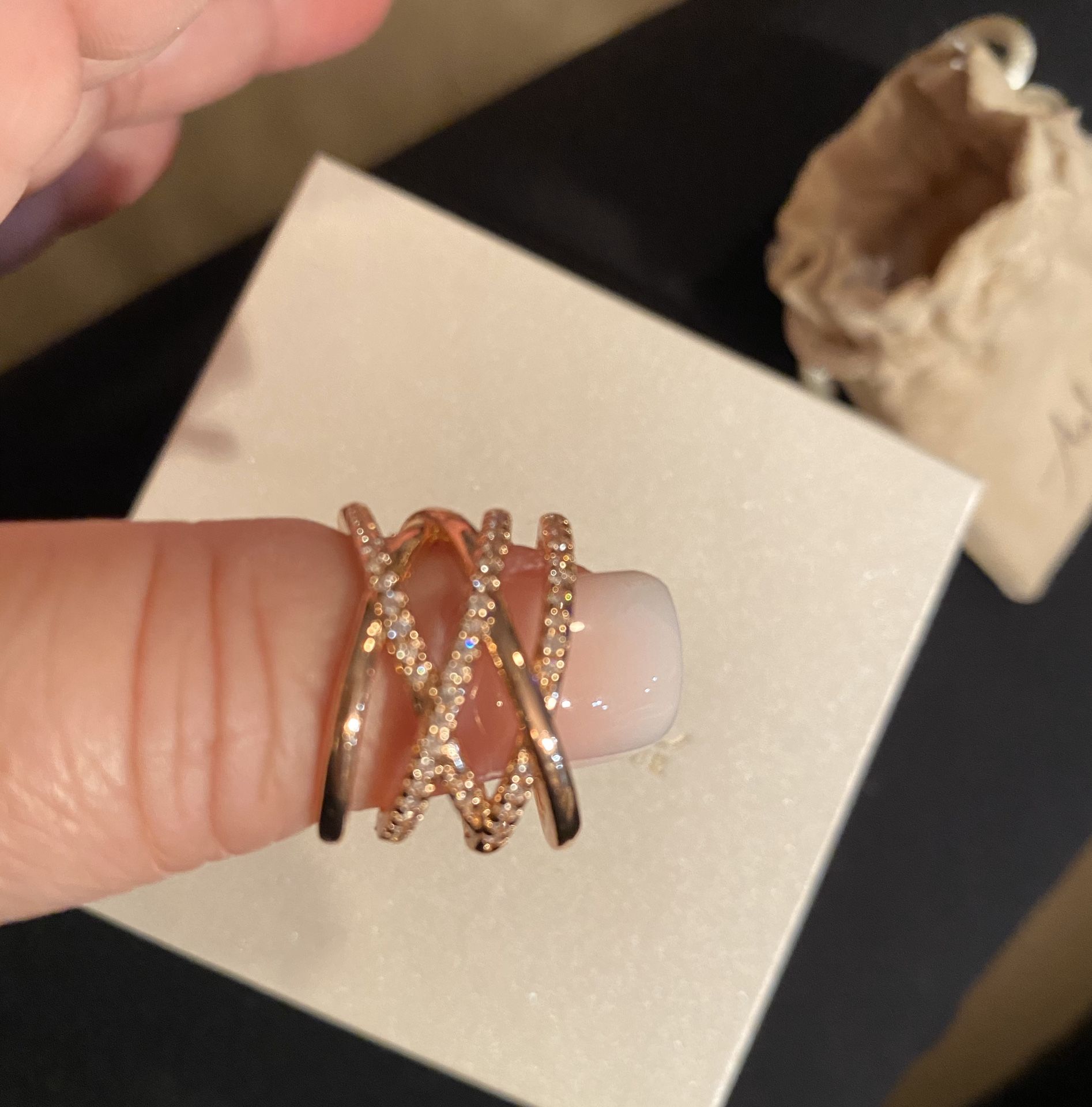 Emrys 18k rose gold plated wrap 0.45 CTW ring size 6