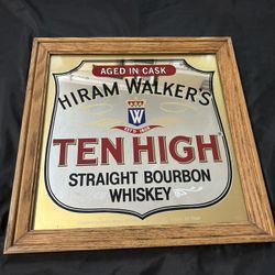 Rare 70s whiskey Bar Mirror Signage 