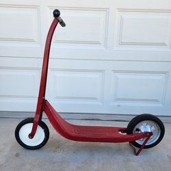 Vintage Metal Radio Flyer Kids Red Sidewalk Scooter