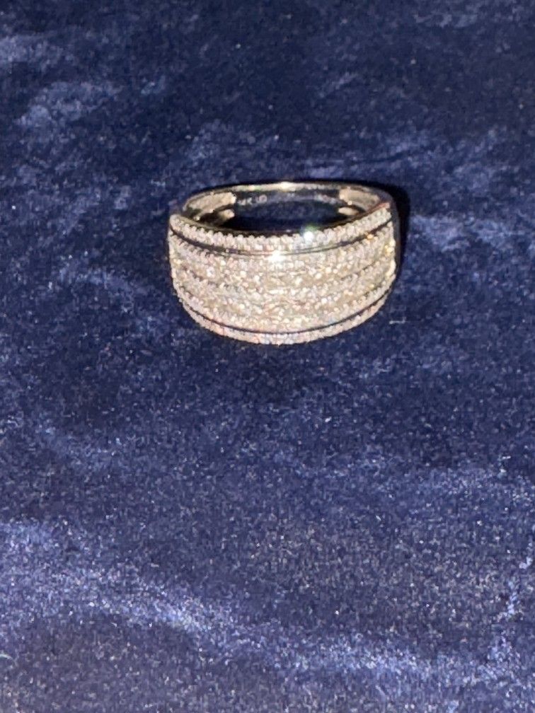 1 CT Diamonds Unisex Ring Size 9, 14k White Gold.