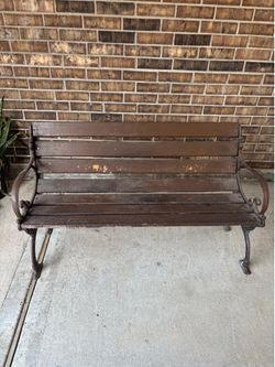Outdoor cast iron bench.