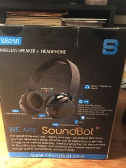 SoundBot SB250 Stereo Bluetooth Wireless Speaker Headphone for
