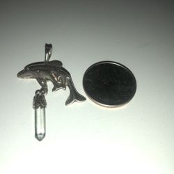 Silver Double Dolfin Charm 