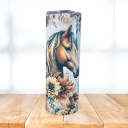 Horse Floral Boho 20oz Tumbler