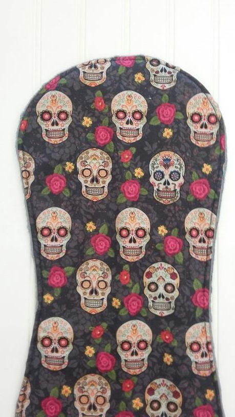 Sugar skulls baby bib and burp cloth set