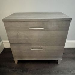 Wide 2 Drawer  filing  Cabinet In Light Grey Color 