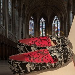 Iron Fist Gothic Cross Print Flats – Women’s 7.5