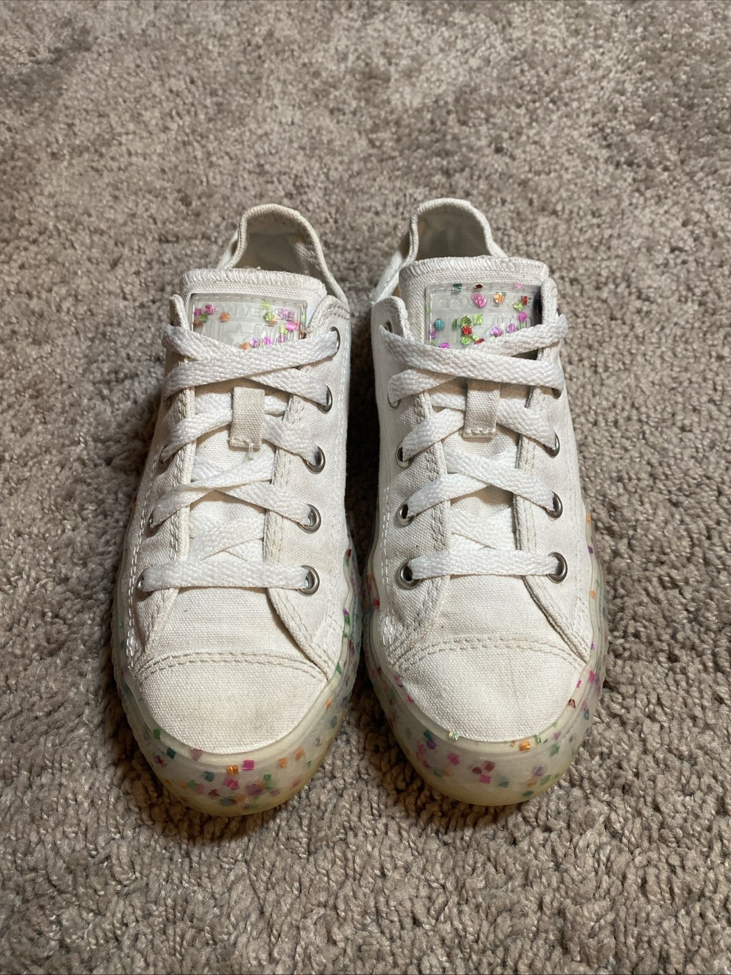 Converse Chuck Taylor Confetti GS low top trainers sneakers size 1