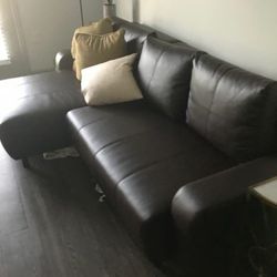 IKEA Djursbo Faux Leather Extendable Couch (Loveseat Only)