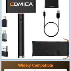 COMICA Revo S Wireless Handheld Microphone, Professional Handheld Interview Mic for iPhone16 15, Android Phones Laptops PC with USB-C Plug, Reporter M