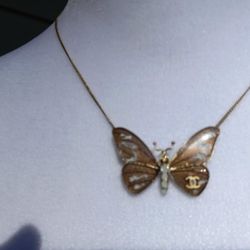 Lovely moissanite butterfly necklace