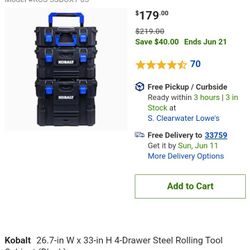 Kobalt Case Stack 21.5in Tool Box On Wheels
