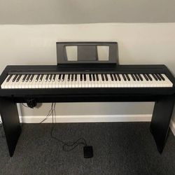 Yamaha P45 Weighted 88 Key Digital Piano + Furniture Stand +  F3CA Sustain Pedal