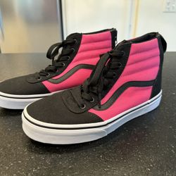 Vans 5k8-Hi Slim Sneaker in Black & Pink Glo Youth Size 4