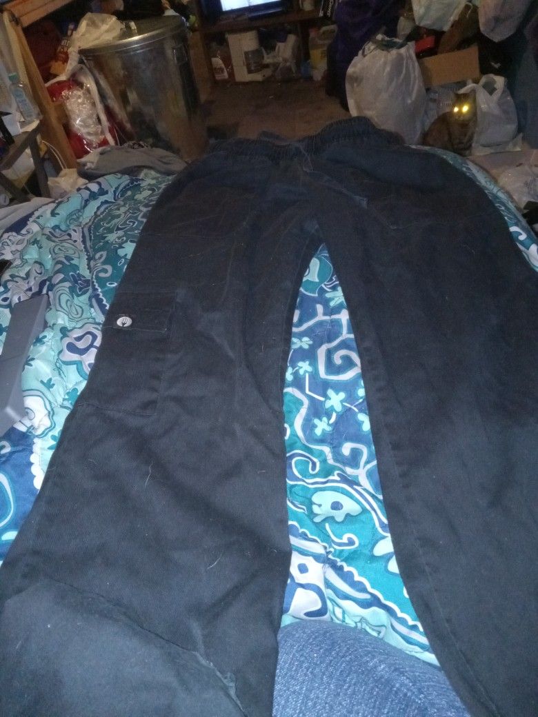 Black Slim Women's Chef Pants