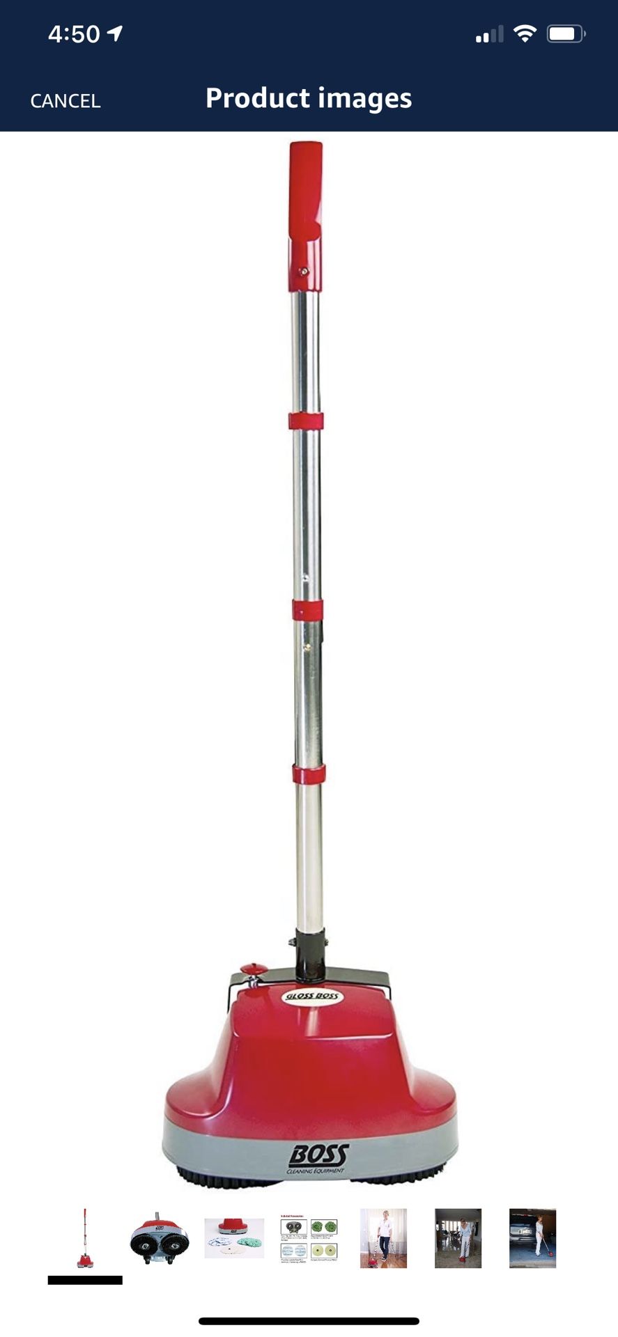 Boss Cleaning Equipment B200752 Scrubber, Gloss Boss 470rpm 18' 3 Wire Cord Red