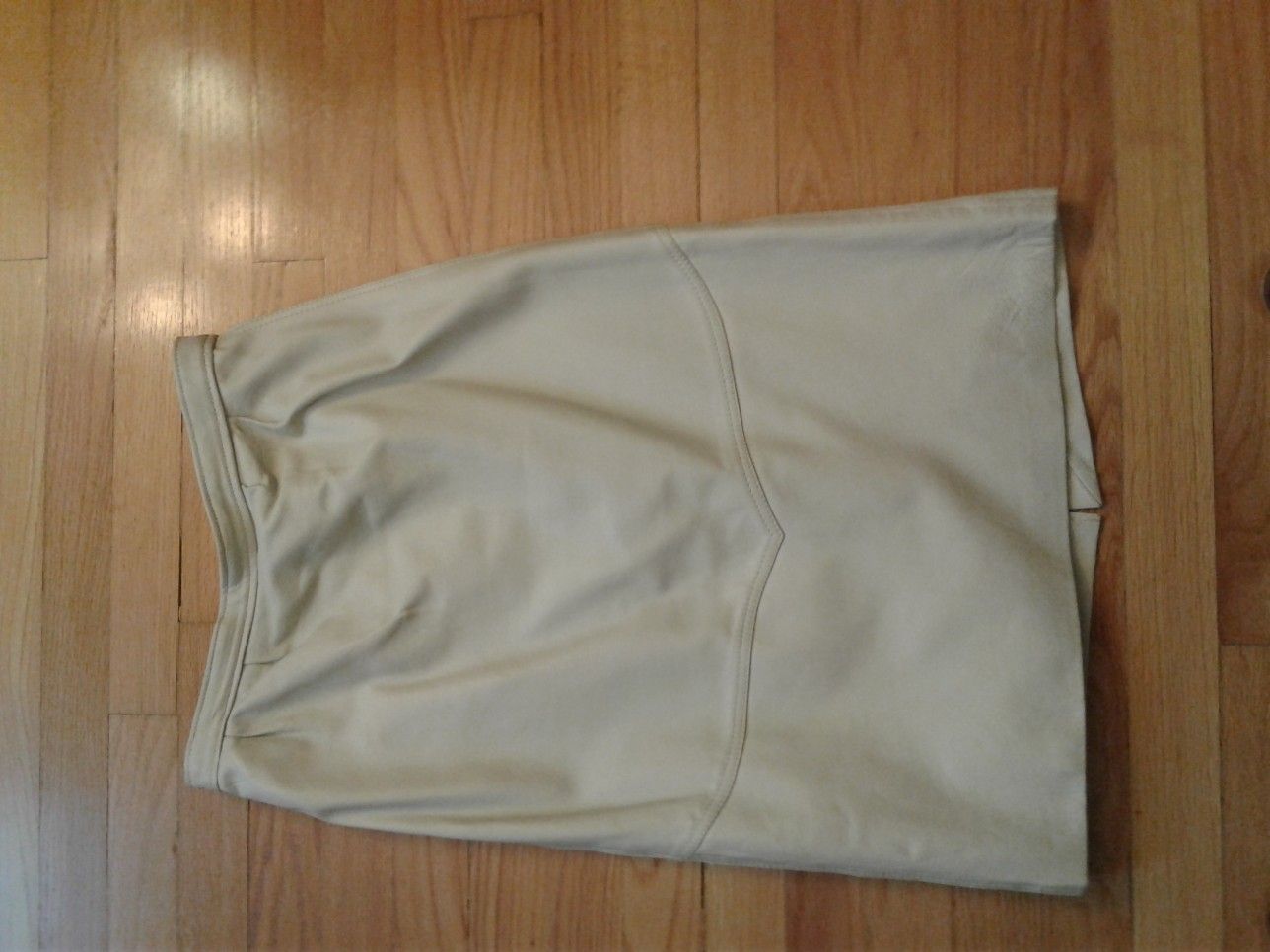 Leather pencil skirt.