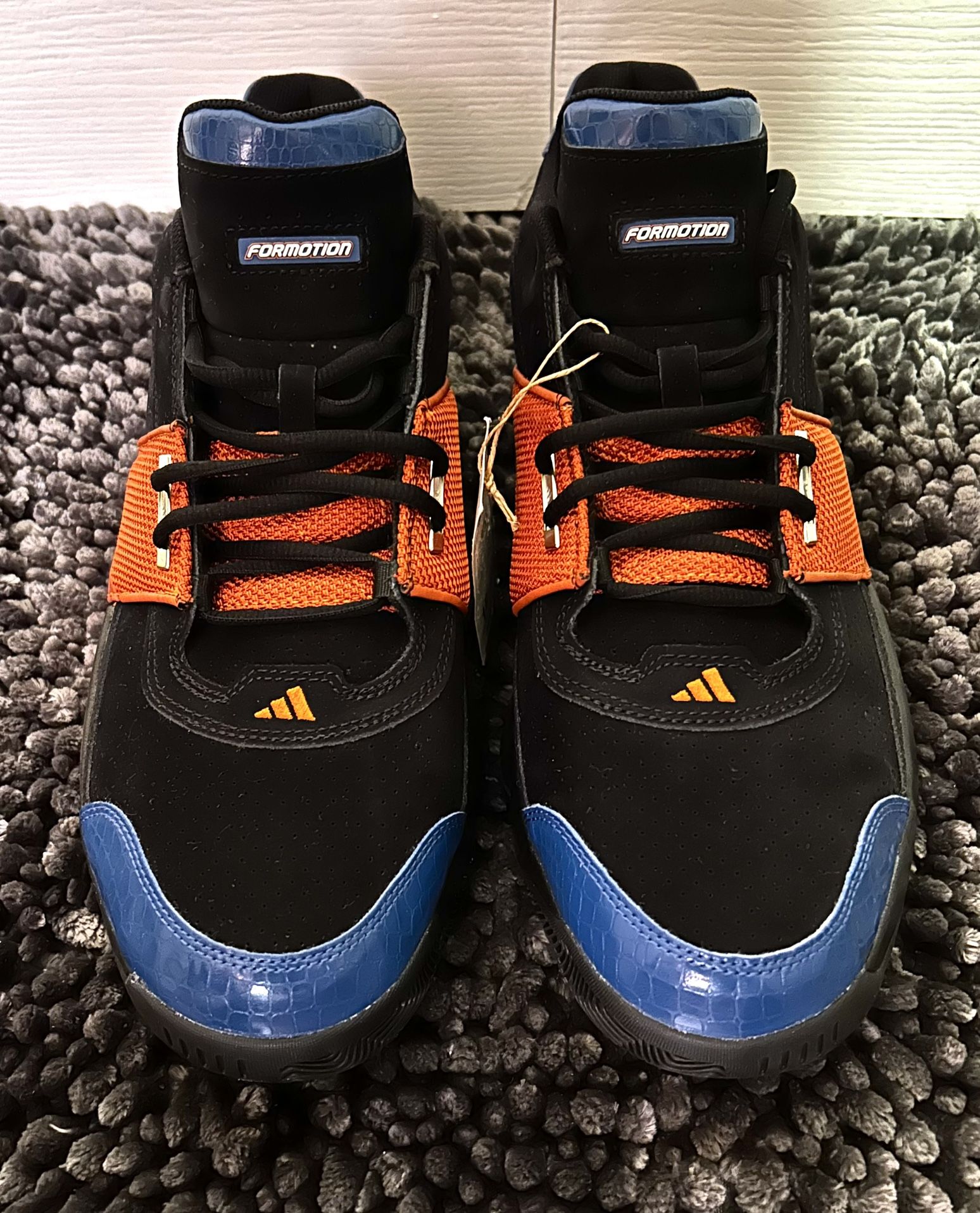 New Adidas Agent Gil Restomod “Knicks” Black and Orange Sneakers with Blue Croc