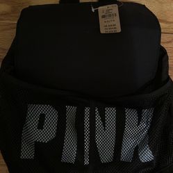  Victoria Secrets Pink Backpack Waterproof Drawstring With Magnetic Enclosure NWT