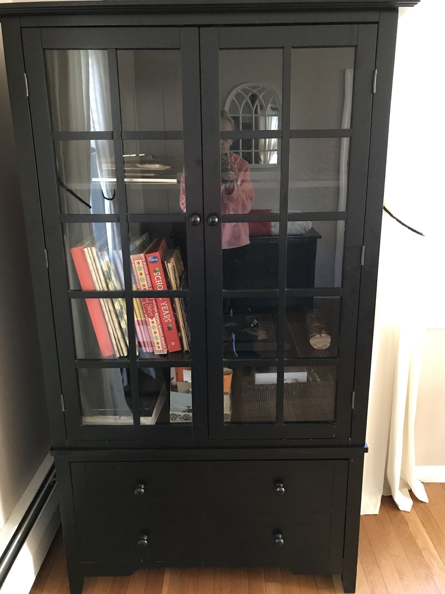 Black storage cabinet