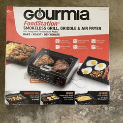 New Gourmia Foodstation Smokeless Grill, Griddle, Air Fryer