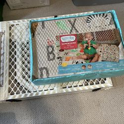 Foldable Play Gate With superyard abc play mat