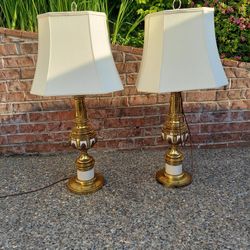 Brass Lamps Heavy Brass With Wheat Head Motif