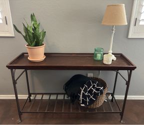 Wood and metal console table
