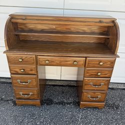 Wooden Roll-Top Desk