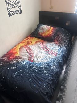 Twin bed frame with mattress