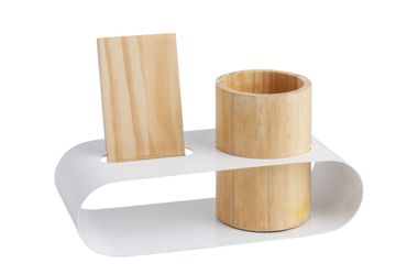 World Market, Metal And Wood Phone Stand And Pencil Holder