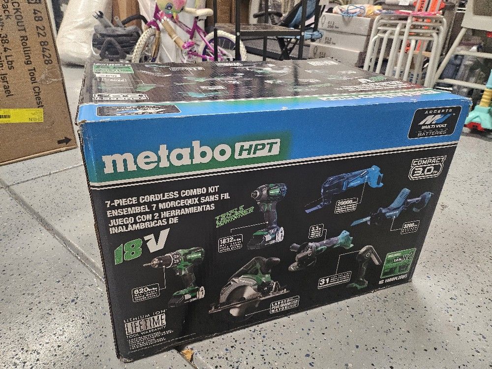 Metabo HPT 7-Tool 18-Volt Brushless Power Tool Combo Kit,BRAND NEW
