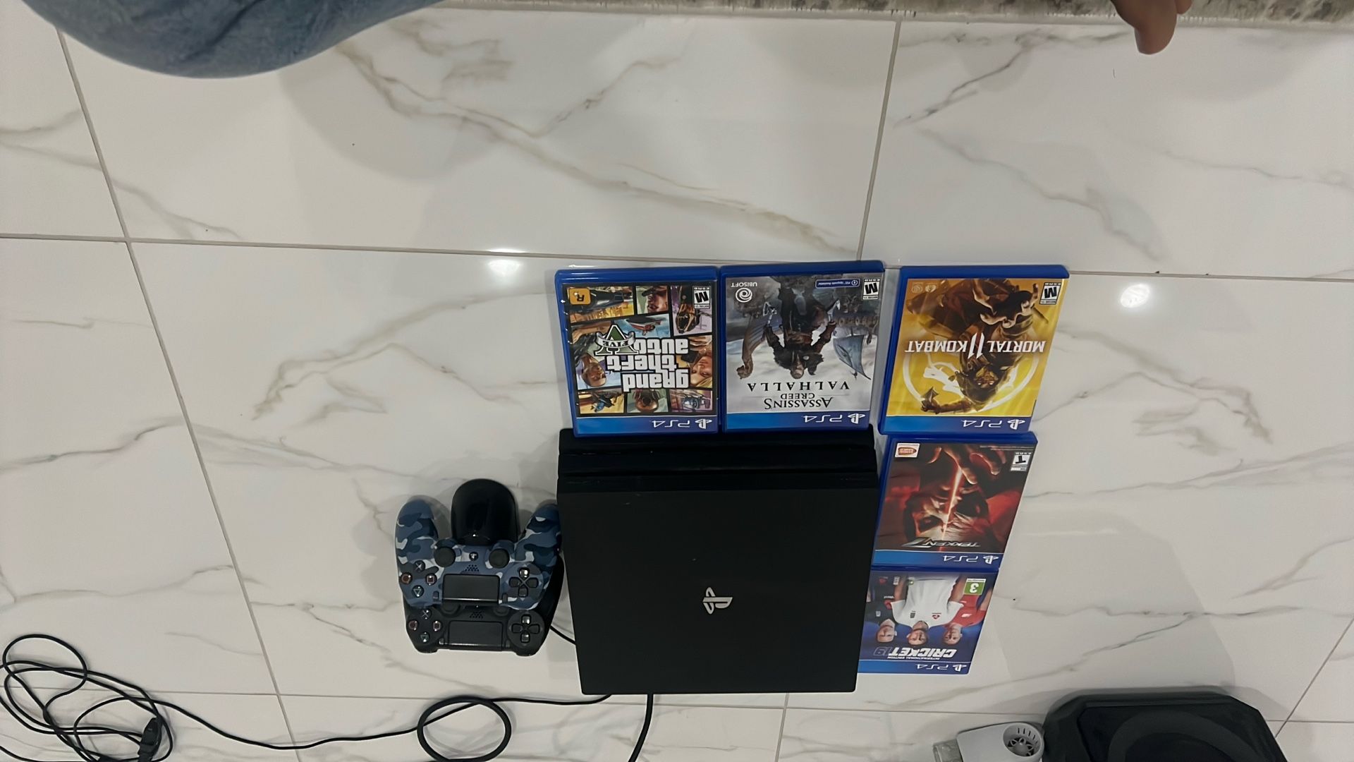 PS4 Slim With 2 Working Consoles, Charging Stand 5 Games