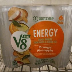 6 CANS/PK V8 PLUS ENERGY ORANGE PINEAPPLE 9 PKS AVAILABLE SELL TOGETHER OR SEPARATELY PRICE PER PK