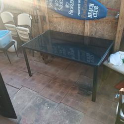 Mid century Modern black Smoke Glass Table