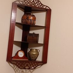 Vintage Wood 3 Shelved Corner Unit 18" Wide X  33"  High. Interior Designer Remodeling.  $40 OBO 