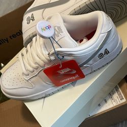 Supreme Nike SB Dunk Low 94 White Metallic Silver 