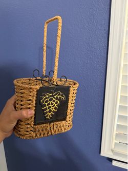 Wine wicker 2 bottle basket
