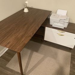 Detachable Corner  Desk & File Cabinet Set