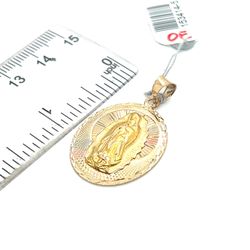 14kt Gold Tri Color Medium Virgin Mary Pendant 3.50grams 153414 5