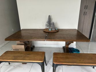 Dining Room Table With Benches And Leaf