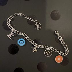 Silver Logo Designer Charm Bracelet