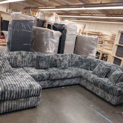 BRAND NEW 6x13x10ft And 11x11ft Or 6x13x6ft SECTIONAL CHAISE SOFA COUCHES  Cordoroy Green FABRIC. CUSTOM MADE AVAILABLE 